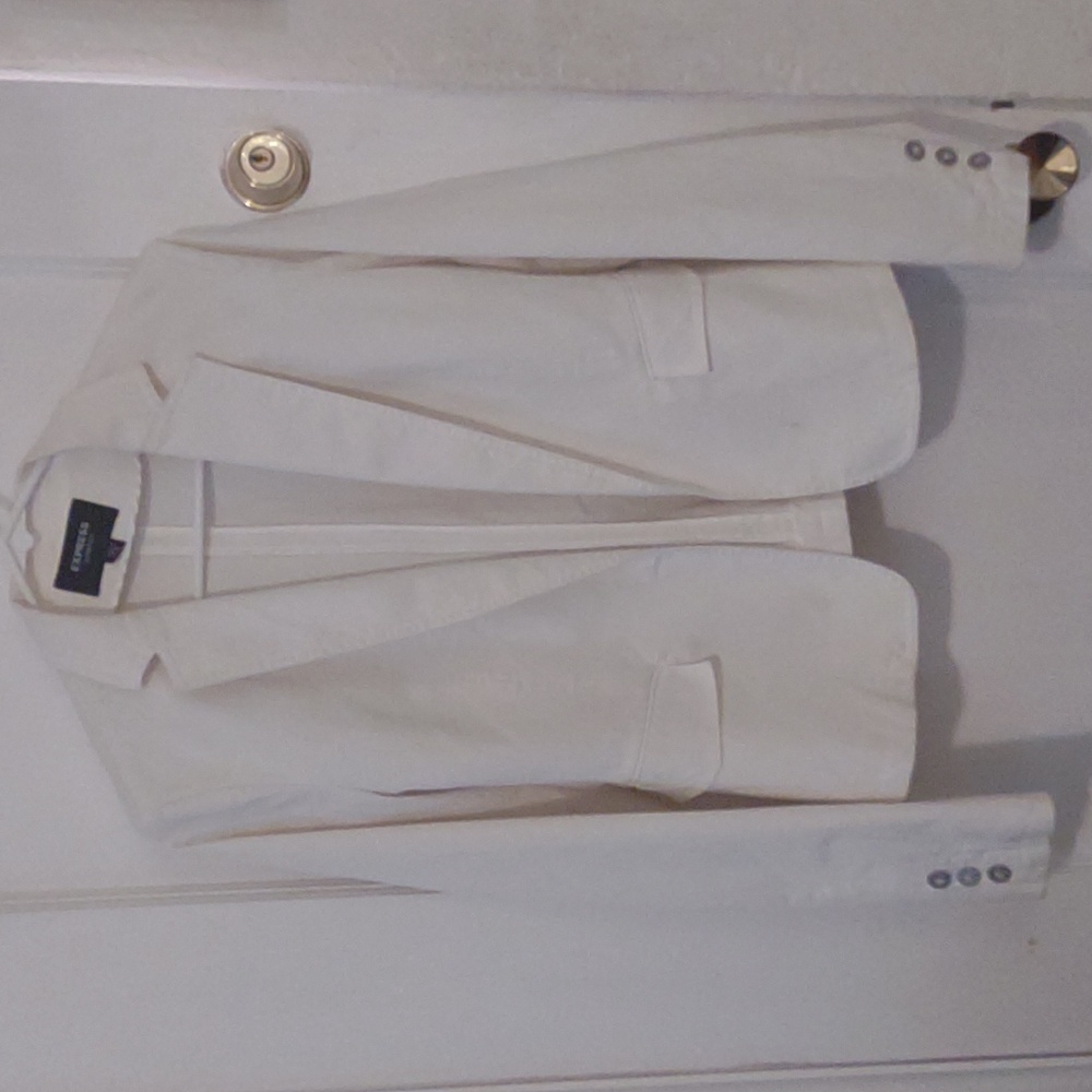 Express | Viscose Cotton White Light Jacket